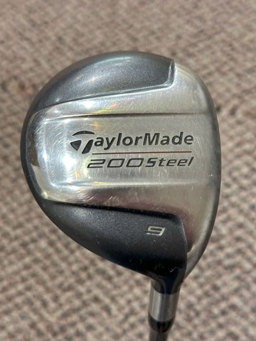 TaylorMade 200 Steel 9 Wood TaylorMade Lite 90 S Flex Shaft Golf Pride MCC Grip