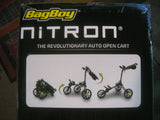 BagBoy Nitron 3 Wheel Push Cart Silver/Black One Step Open Top Lok Super Compact