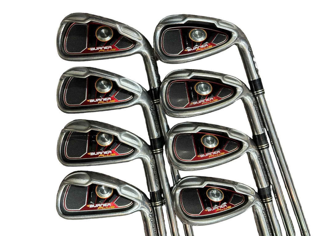 TaylorMade Burner Plus Irons 4-AW +1/2" Burner 85 S Flex Shafts Tour Wrap Grips