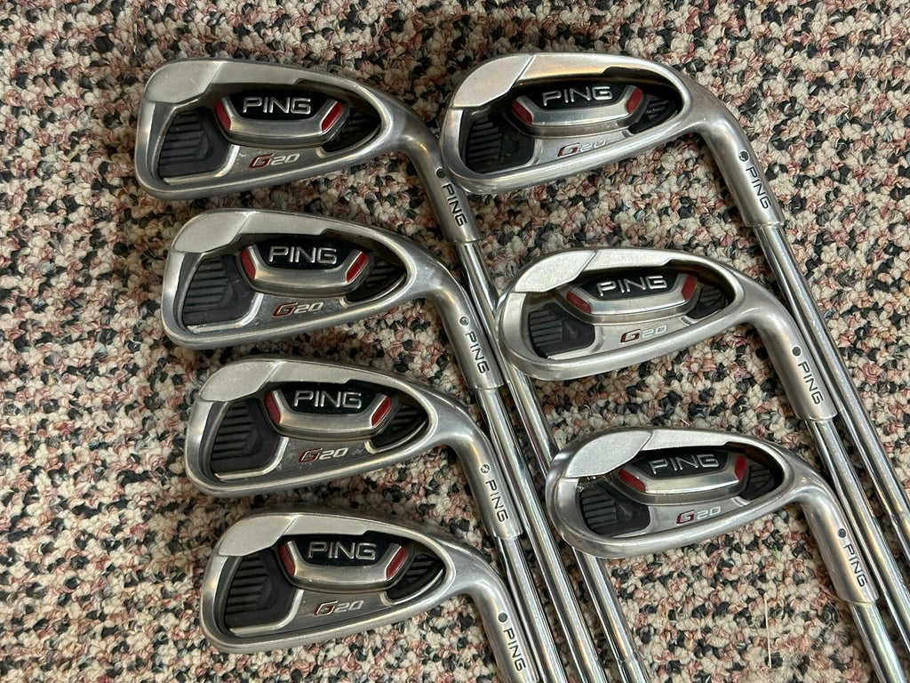 Ping G20 Black Dot Iron Set 6-PW-SW-LW CFS Stiff Flex Shafts Ping Grips