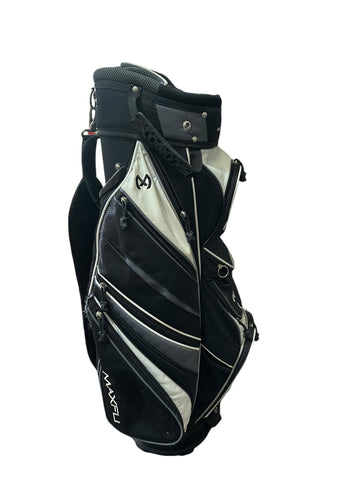 Maxfli Cart Bag 13-Way Divider 12 Pockets Shoulder Strap Carry Handle Blk/Wht