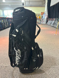 Titleist Cart Bag 14-Way Divider 12 Pockets Harness Handle Rain Hood Black/White