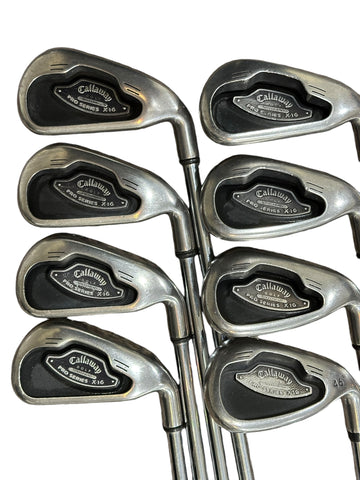 Callaway Steelhead Pro Series X16 Iron Set 3-PW X16 S Flex Shafts Chamois Grips