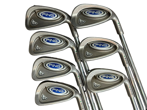 Ping i5 Green Dot Iron Set 4-PW Cushin' JZ Stiff Flex Shafts GP Tour Wrap Grips