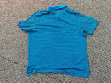 Adidas Torrey Pines Men's 2XL Golf Shirt Pin Stripes Blue/Black