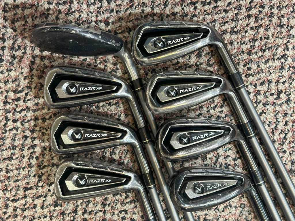 Callaway RAZR XF Iron Set 4H 5-AW Callaway 60g R Flex Shafts GP Tour Wrap Grips