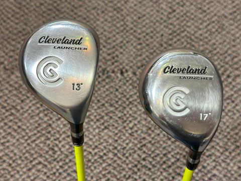Cleveland Launcher Fairway Woods Set 3 & 5 Proforce V2 R Flex Shafts Tour Wrap Grips