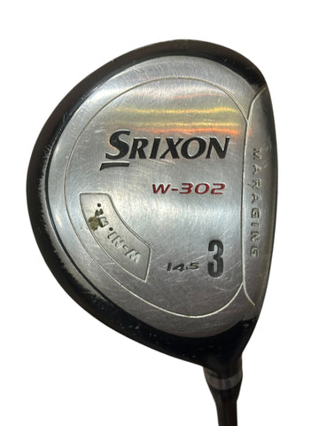 Srixon W-302 14.5° 3 Wood Graphite Stiff Flex Shaft Golf Pride MCC Grip