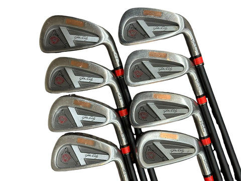 John Daly JC-2 Stainless Iron Set 3-PW JCS-2 Stiff Flex Shafts John Daly Grips