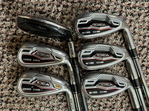 Adams a12 OS Hybrid Iron Set 6H 7-GW +1/2" Adams Stiff Flex Shafts Adams Grips