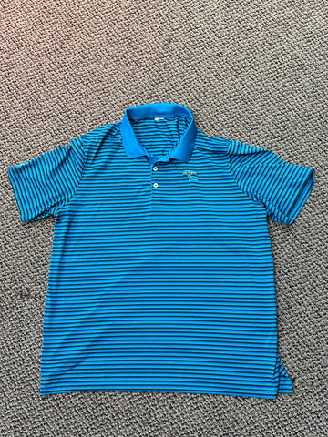 Adidas Torrey Pines Men s 2XL Golf Shirt Pin Stripes Blue Black Mike s Golf Shop