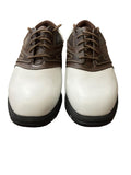 Etonic Dri-Tech Golf Shoes US-8.5 Medium Brown/White Leather
