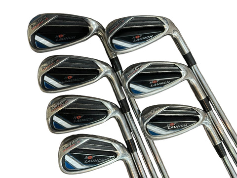 Tour Edge Hot Launch Irons 5-PW/SW KBS Tour 90 R Flex Shafts GP Tour Wrap Grips