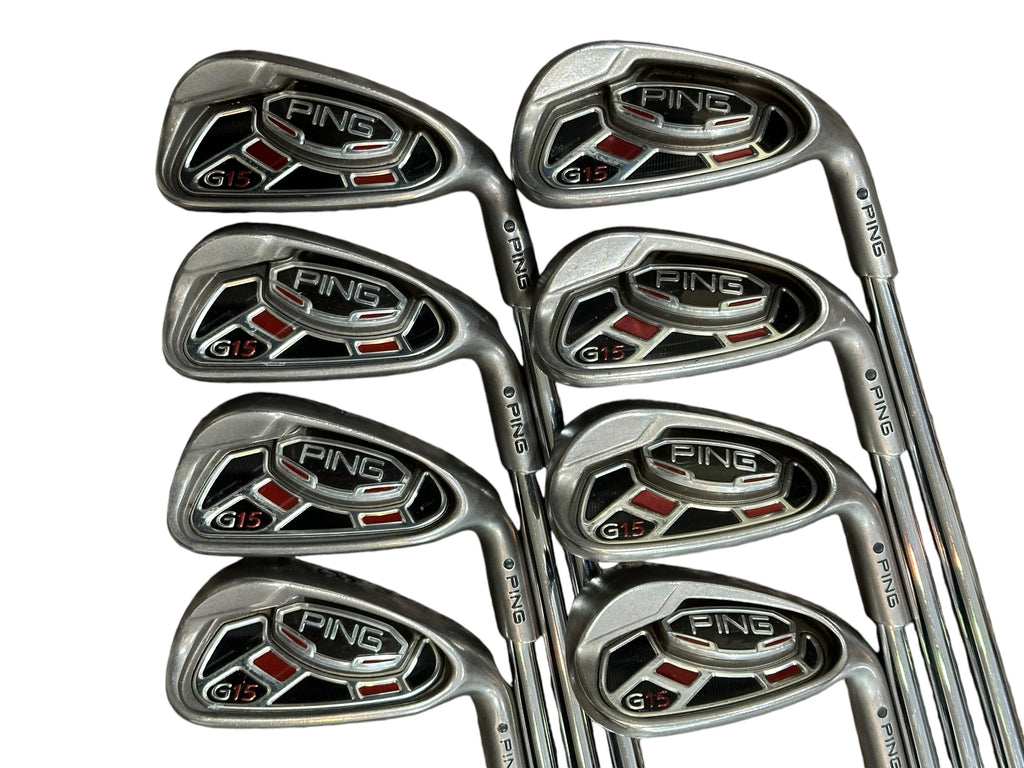 Ping G15 Black Dot Iron Set 5-PW, UW, SW AWT Regular Flex Shafts GP MCC +4 Grips