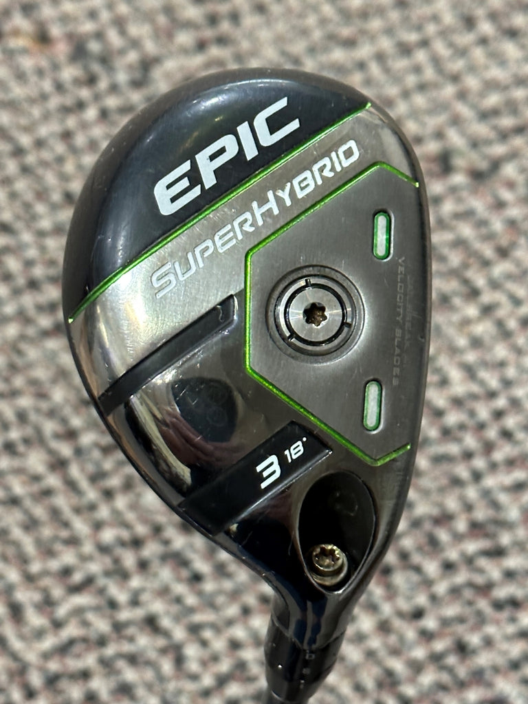 Callaway Epic 18° 3 Super Hybrid Steel Fiber FC 75g R Flex Shaft Lamkin UTX Grip
