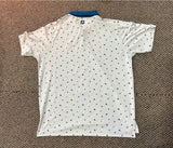Foot Joy 2XL Men's Golf Shirt White/Blue Pattern Made In China