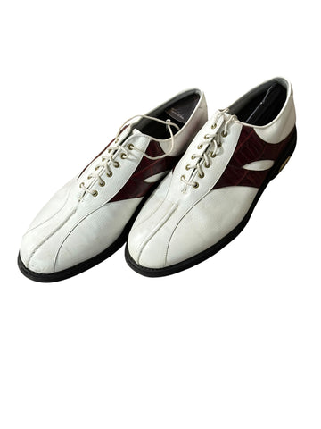 Foot Joy Classics Tour Golf Shoes US13 White/Maroon No Box