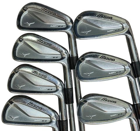 Mizuno MP-64 Iron Set 4-PW +1/2" Dynamic Gold S300 Stiff Flex Shafts Winn Dri•Tac 2.0 Grips