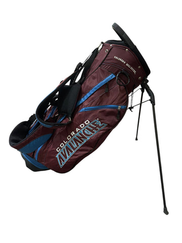 NHL Colorado Avalanche Stand Bag 14-Way Divider 5 Pocket Rain Hood