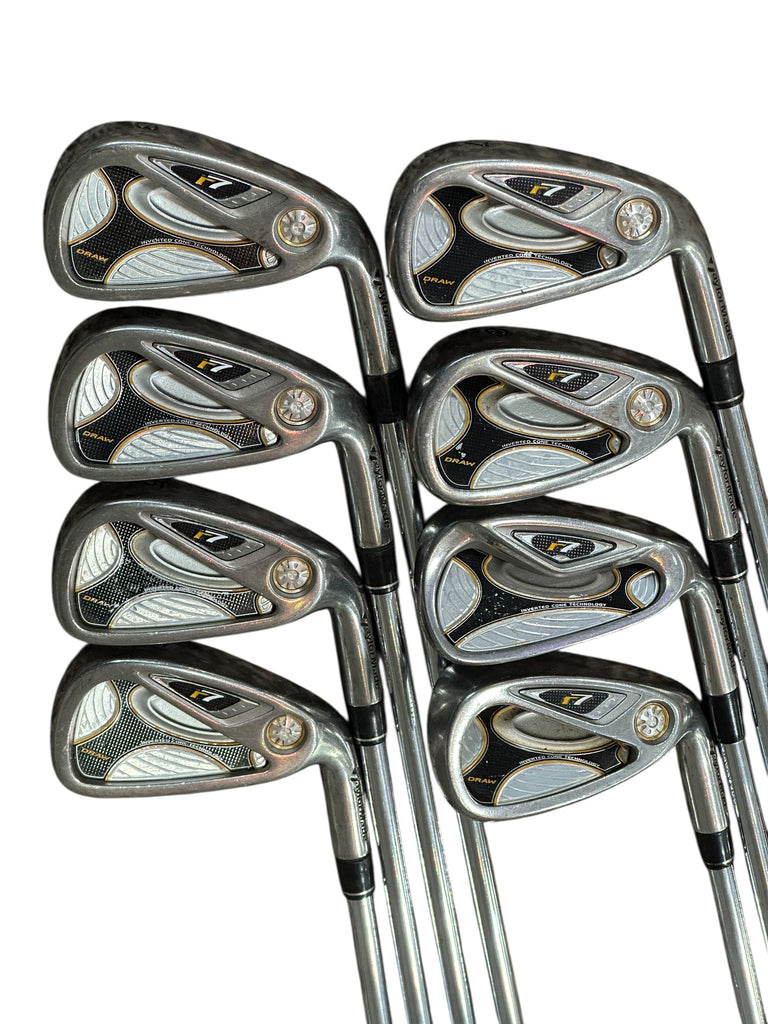 TaylorMade R7 Draw Irons 3-PW TM T-Step 90g R Flex Shafts Kingrasp Grips