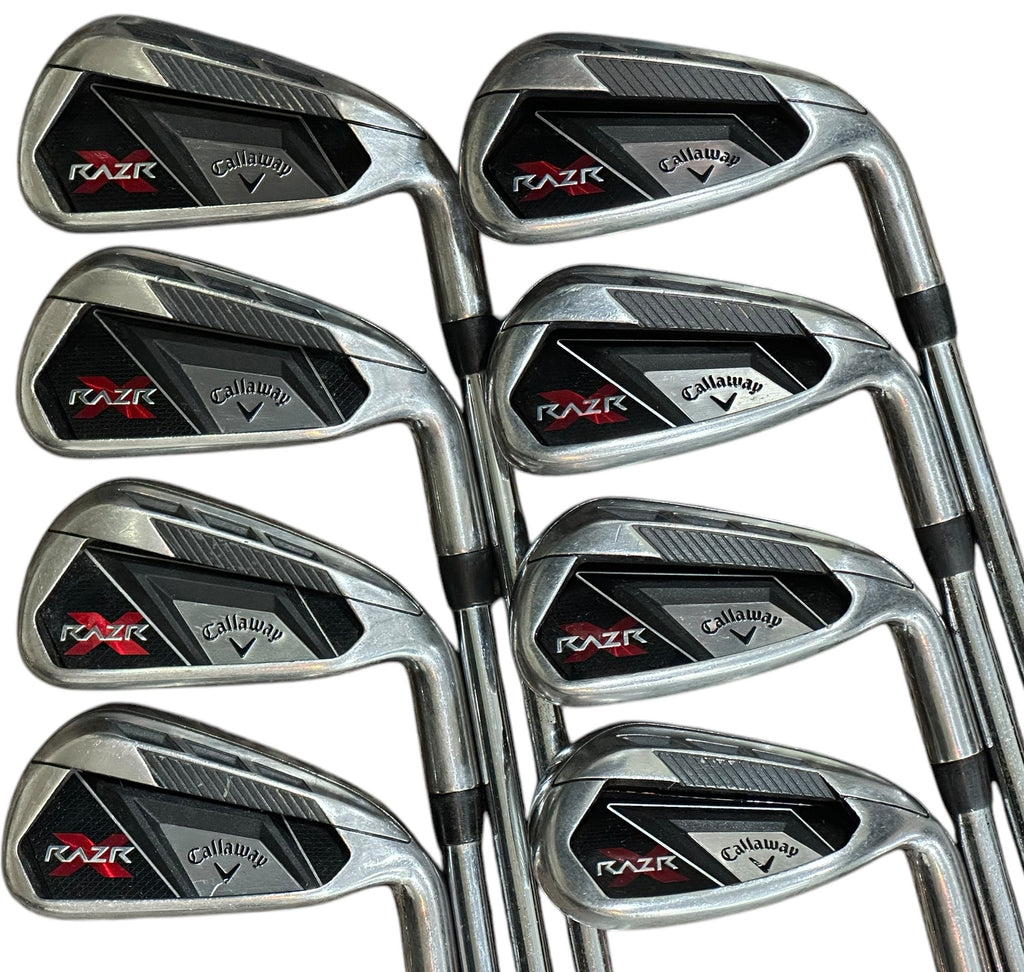 Callaway Razr X Iron Set 4-AW +1/2" Razr Uniflex Shafts Lamkin Z5 Grips