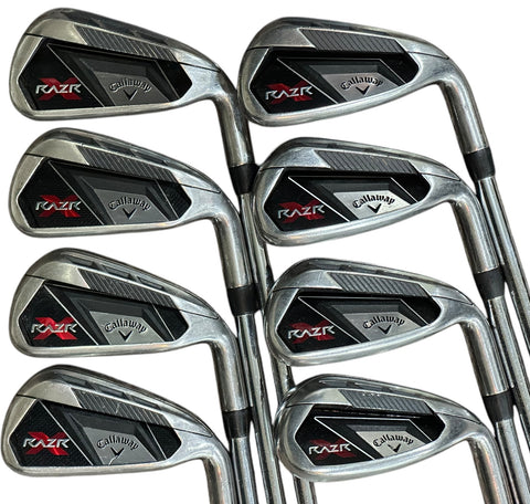Callaway Razr X Iron Set 4-AW +1/2" Razr Uniflex Shafts Lamkin Z5 Grips