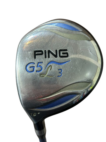 Ping LH G5 L 18° 3 Wood ULT50F Ladies Flex Shaft Tacki Mac Grip