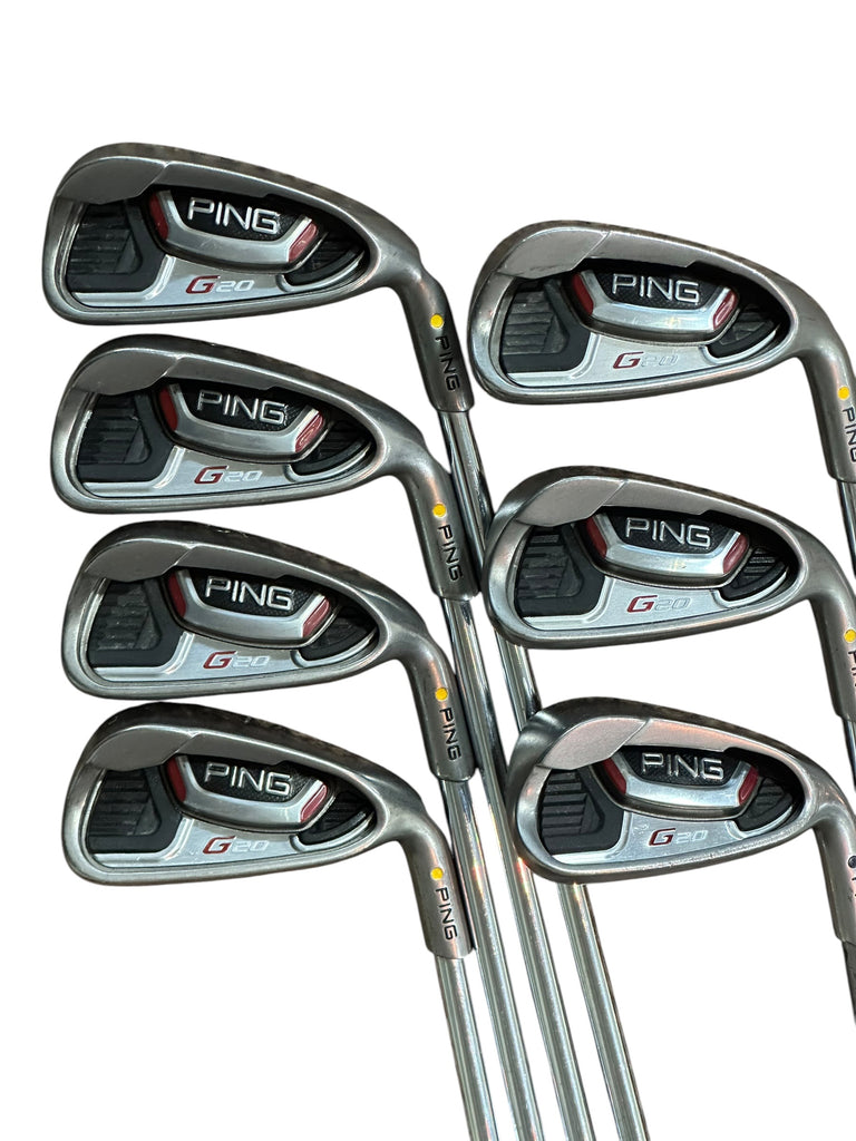 Ping G20 Yellow Dot Iron Set 4-PW CFS R Flex Shaft Winn Dri•Tac 2.0 Grips