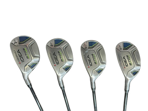 Adams LH Idea A7OS Max Hybrid Set 3-6 Pro Launch Axis S Flex Shafts Adams Grips