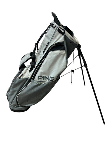 Ping Hoofer Lite Stand Bag 4-Way Divider 6 Pockets Harness Handle Grey/White