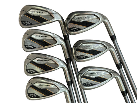 Callaway Mavrik Irons 5-AW Catalyst 55g 5.0 R Flex Shafts GP Tour Velvet Grips