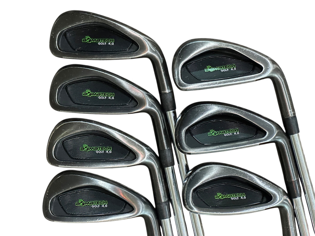 Bombtech Golf 4.0 Black Irons 4-PW Bombtech R Flex Shafts Golf Pride MCC Grips