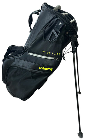 Top Flite Gamer Stand Bag 7-Way Divider 7 Pockets Shoulder Harness Carry Handle Rain Hood Black