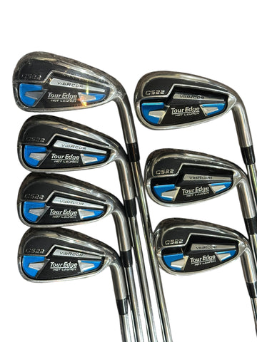 Tour Edge Hot Launch C522 Irons 5-AW KBS Max 80 R Flex Shafts Z5 Grips