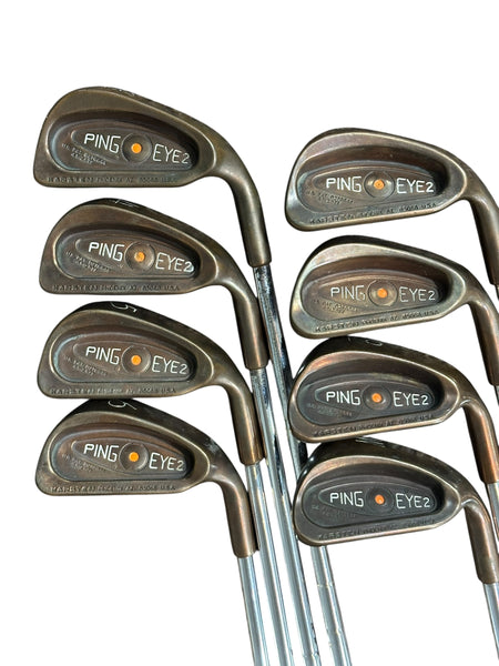 PING eye2 BeCu 3-9i セット Ping Eye 2 Orange Dot BeCu Irons 3-PW ZZ Lite Stiff Flex Shafts