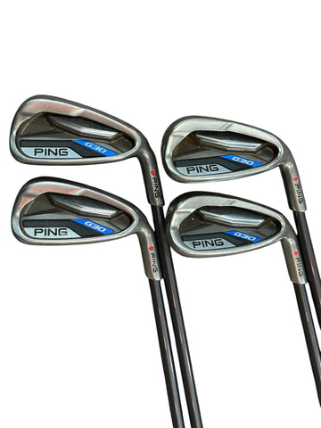 Ping G30 Orange Dot Irons 7-W -1/2" TFC80 Sr Flex Shafts GP Tour Wrap Grips