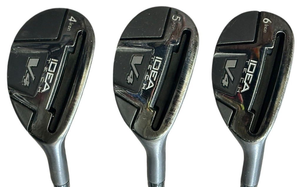 Adams Idea Tech V4 Hybrid Iron Set 4, 5, 6 Idea V4 R Flex Shafts Adams Grips