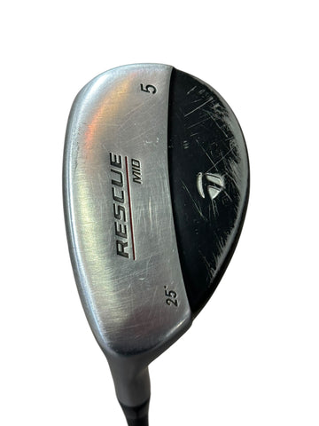 TaylorMade LH Rescue Mid 25° 5 Hybrid Ultralite R Flex Shaft Crossline Grip