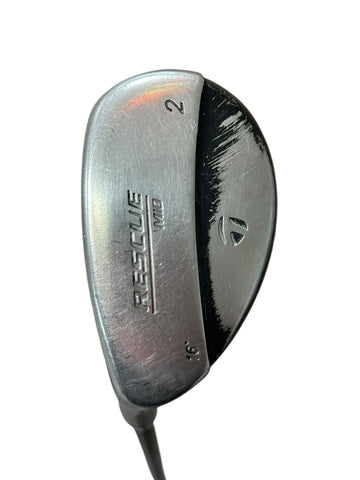 TaylorMade LH Rescue Mid 16° 2 Hybrid Ultralite Stiff Flex Shaft Lamkin REL Grip