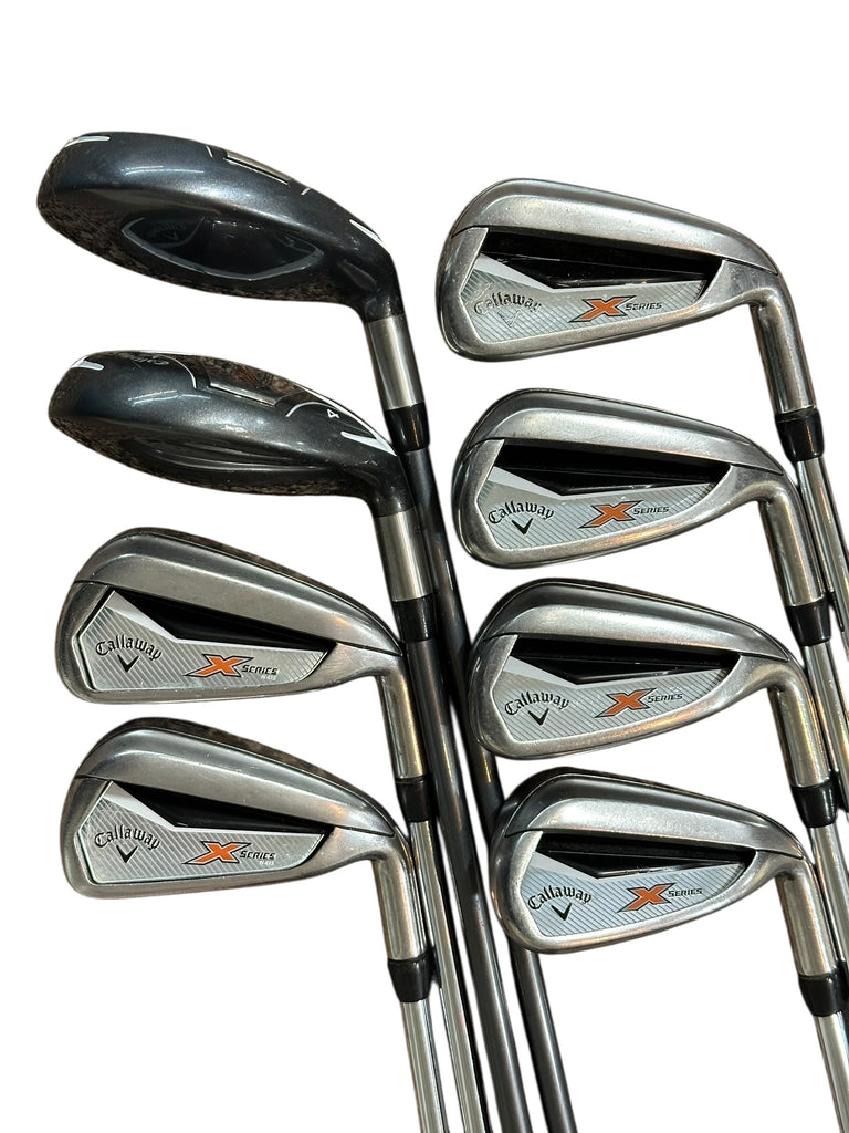 Callaway X Series Irons 3-4H 5-PW +1/2" Callaway Uniflex Shafts Callaway Grips