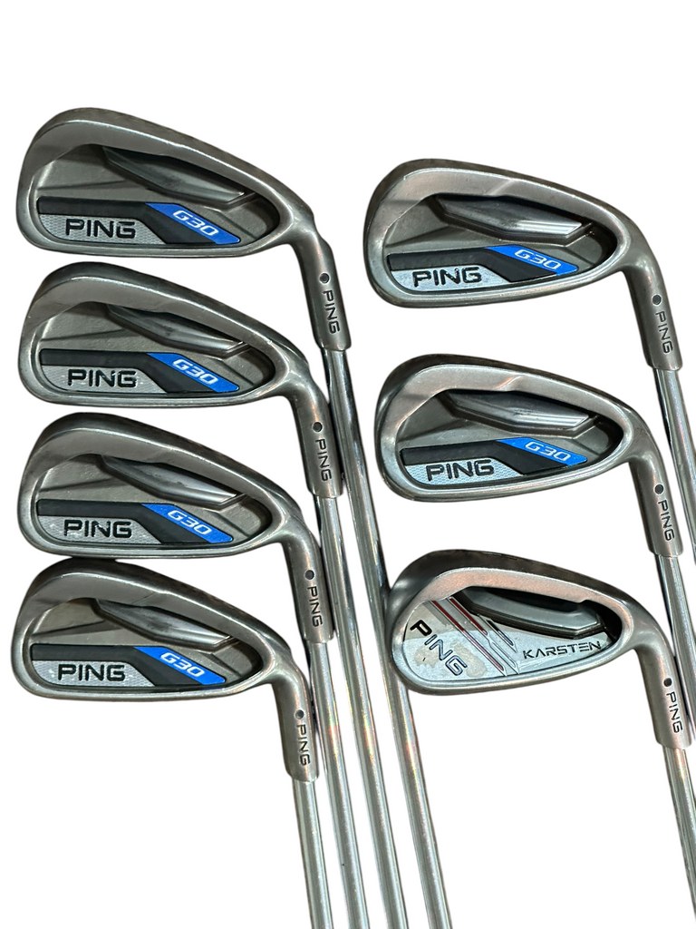 Ping G30 Black Dot Iron Set 4-PW CFS Distance Regular Flex Shafts Mixed Grips