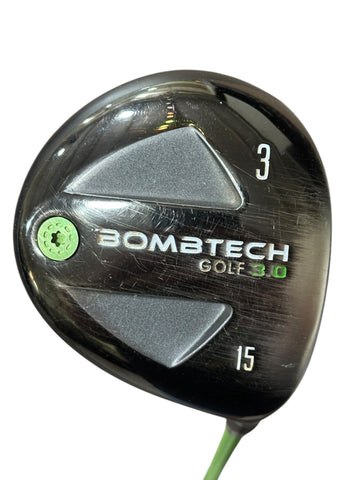 Bombtech Golf 3.0 15° 3 Wood Bombtech 3.0 S Flex Shaft Golf Pride CPX Grip