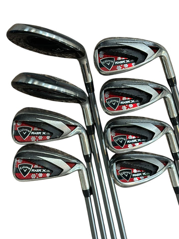 Callaway RAZR X-HL Irons 4-5H 6-SW Irons +1/2" CW 50g Women's Flex Shafts
