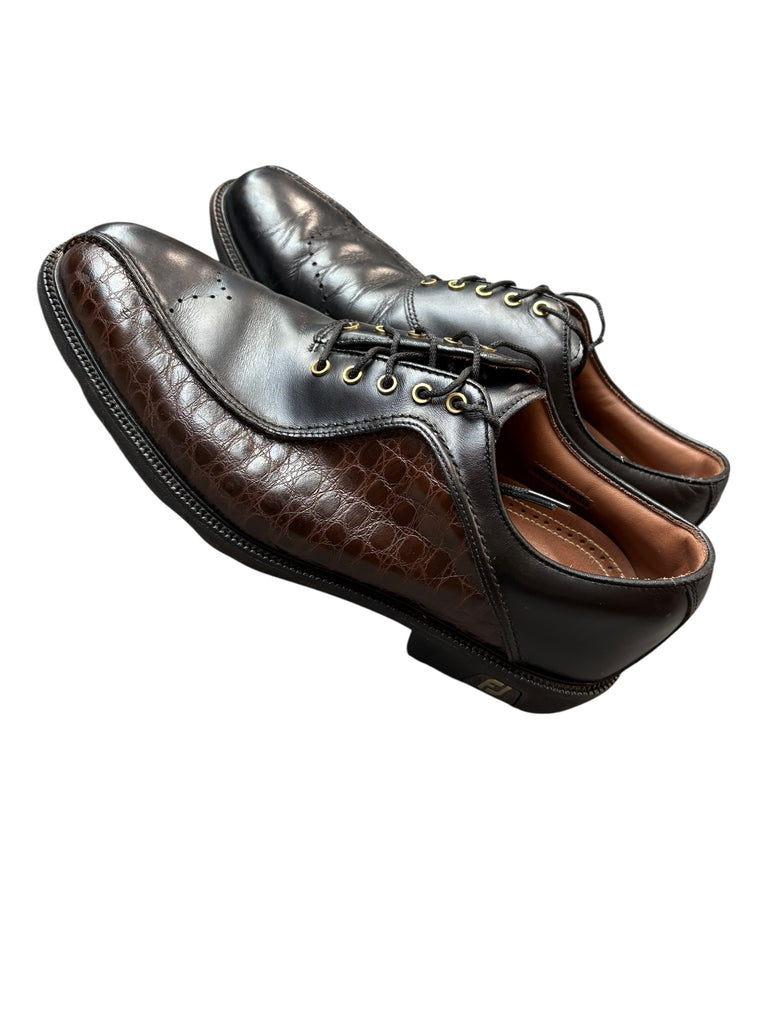 Mens Foot Joy Icon Leather Golf Shoe Size 10 Medium Width (Original Insole) (Pre-Owned)
