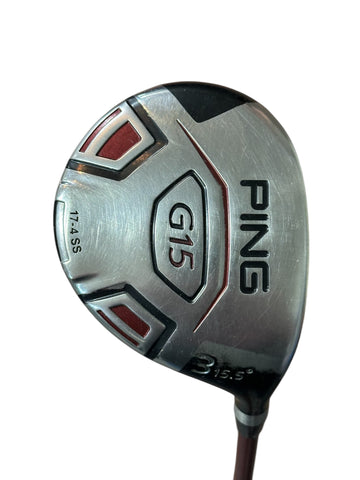 Ping G15 15.5° 3 Wood TFC149F Regular Flex Shaft Golf Pride Tour Velvet Grip