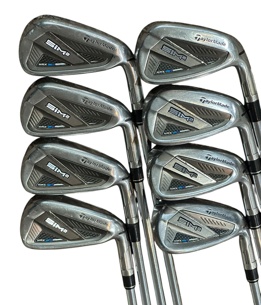 TaylorMade Sim2 Max Irons 4-AW KBS Max MT85g R Flex Shafts Crossline Grips