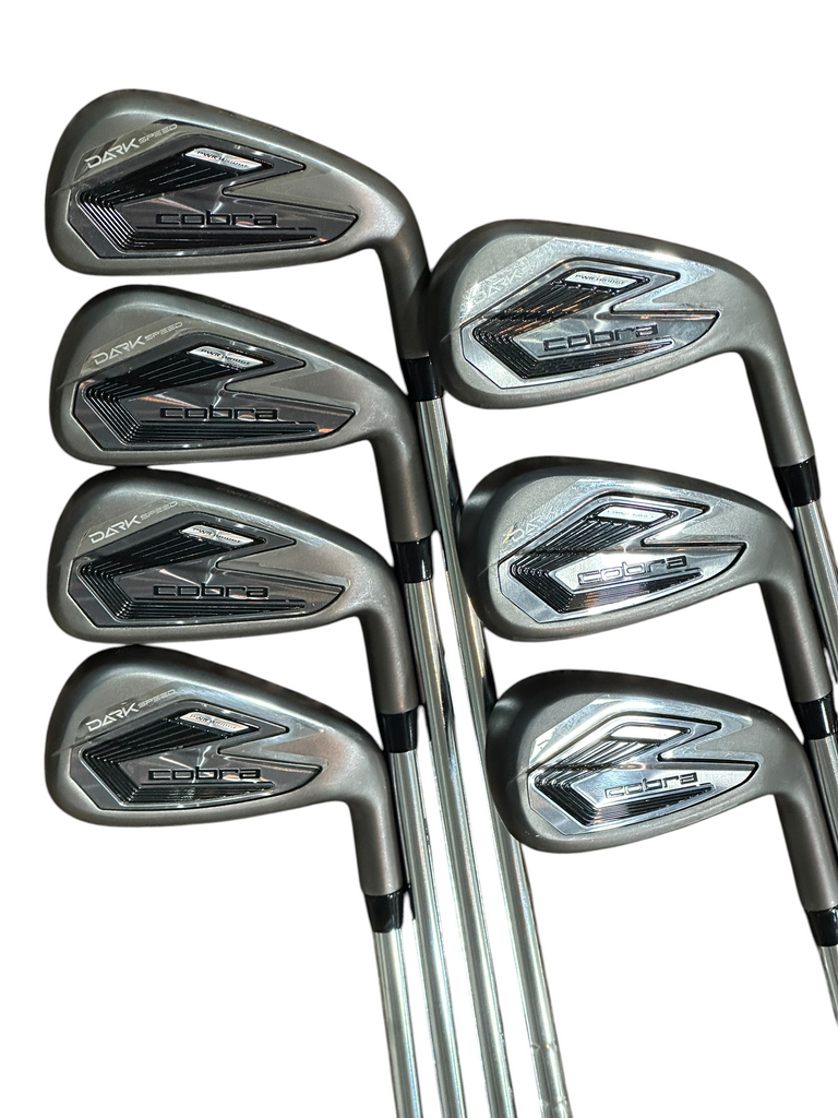 Cobra Dark Speed Iron Set 5-GW KBS Tour Lite R Flex Shafts Crossline Grips
