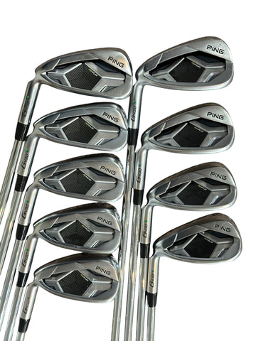 Ping LH G430 Green Dot Irons 5-SW +1" AWT 2.0 R Flex Shafts Tour Velvet Grips