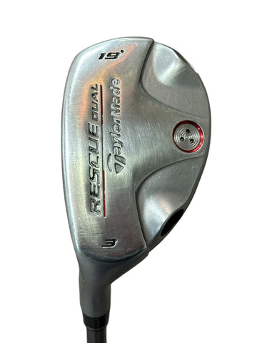 TaylorMade LH Rescue Dual 19° 3 Hybrid TM Hybrid 65 R Flex Shaft Crossline Grip