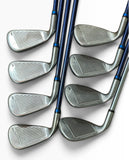 Callaway X20 Iron Set 4-PW, SW +1/2" Apollo Blue Steel Stiff Flex Shafts Tacki Mac Grips